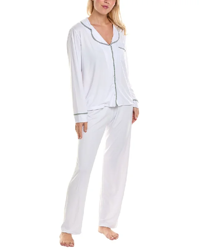 ANNA KAY 2pc Silk-Blend Pajama Pant Set