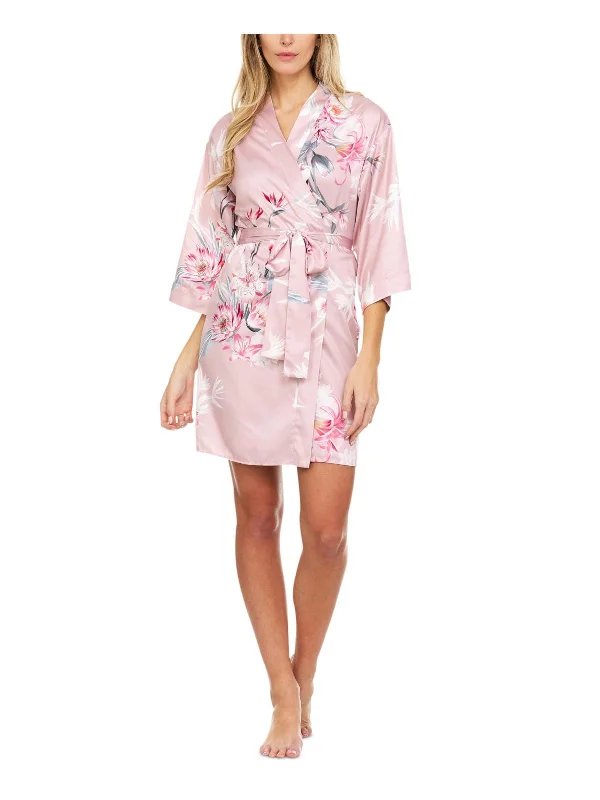 Pheobe Womens Floral Kimono Sleeves Robe