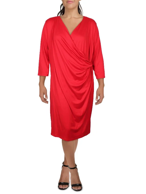 Plus Womens Surplice Polyester Nightgown