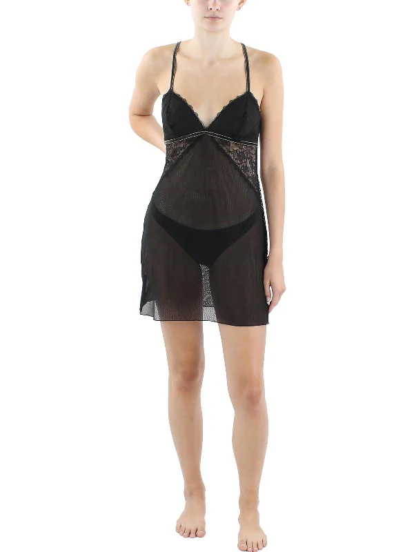 Womens Lace Sheer Chemise