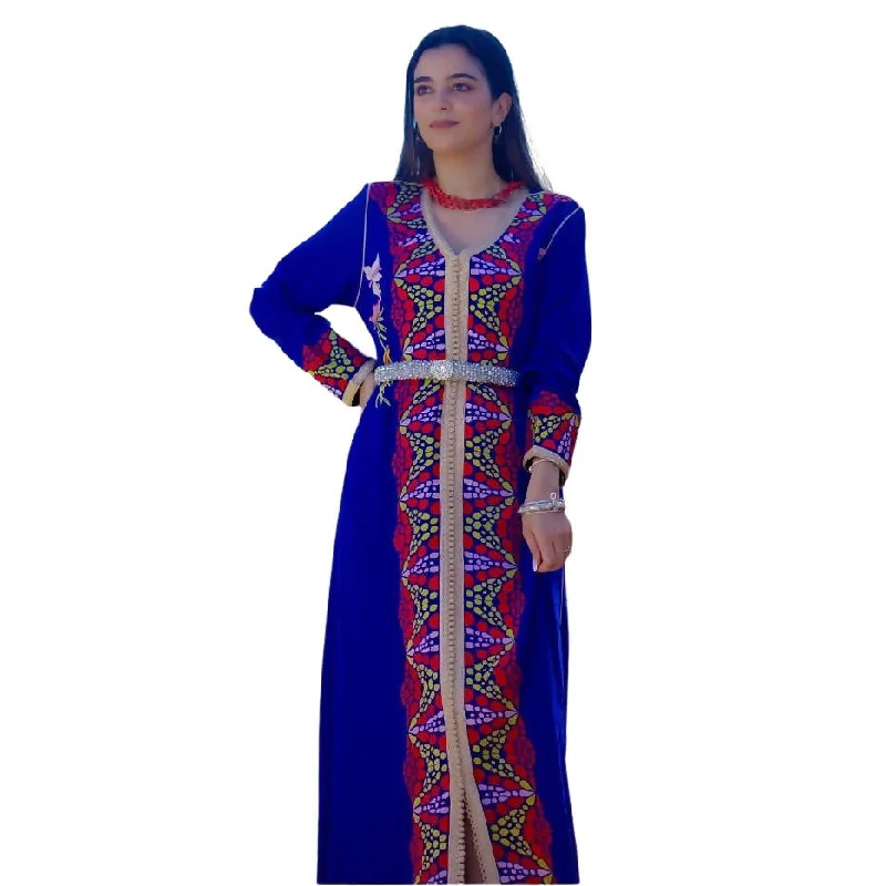 Embroidered blue caftan