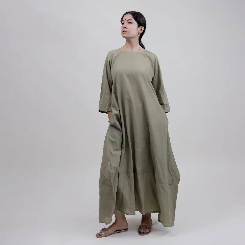 Green Solid Kaftans For Women