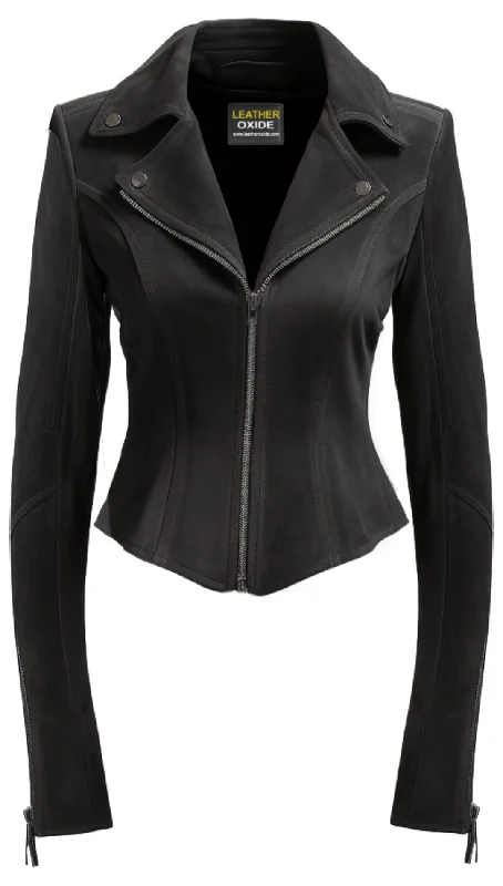 Ixchel Black Women Suede Leather Jacket