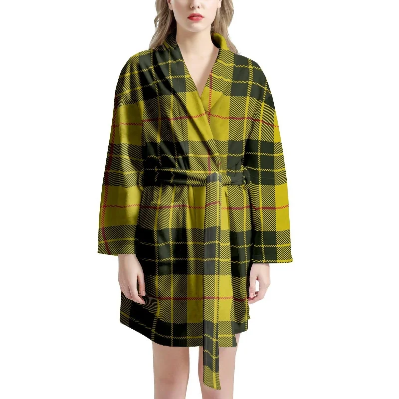 MacLeod Yellow Plaid Tartan Women's Robe