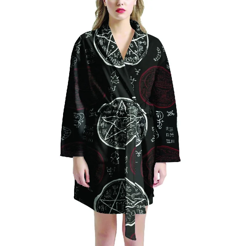 Magic Pentagram Gothic Witch Women's Robe