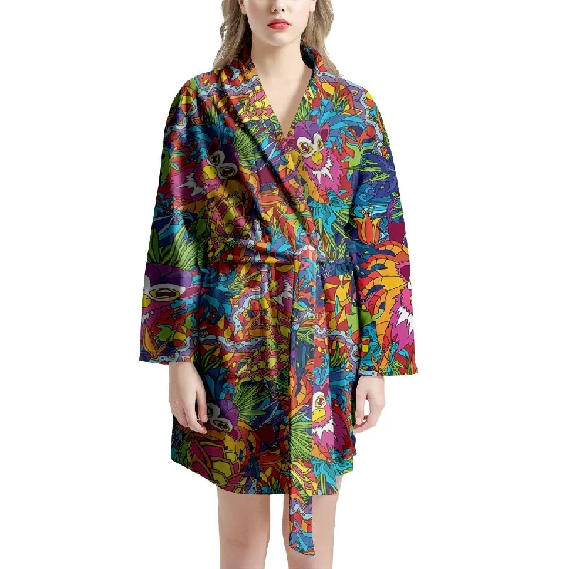 Monkey Trippy Psychedelic Women's Robe