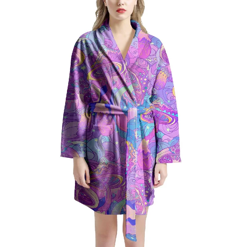 Mushroom Psychedelic Trippy Women's Robe