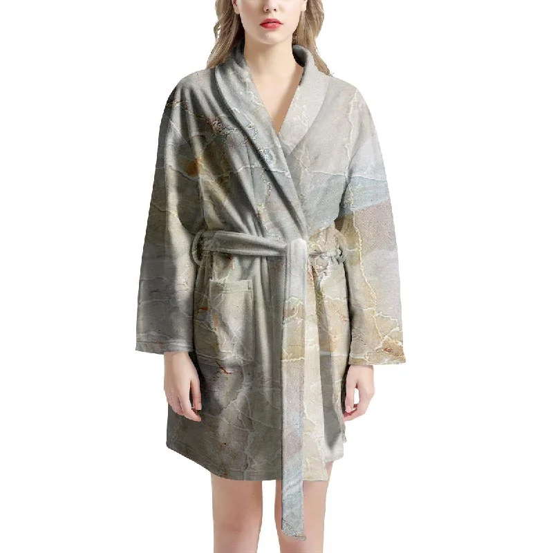 Natural Brown Marble Women's Robe