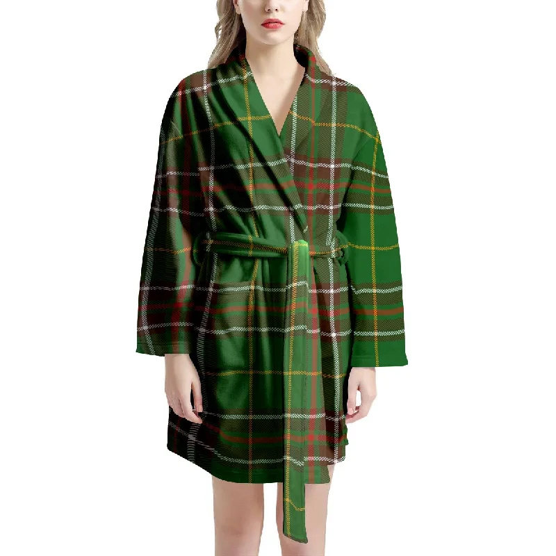 Newfoundland Tartan Green Plaid Women's Robe