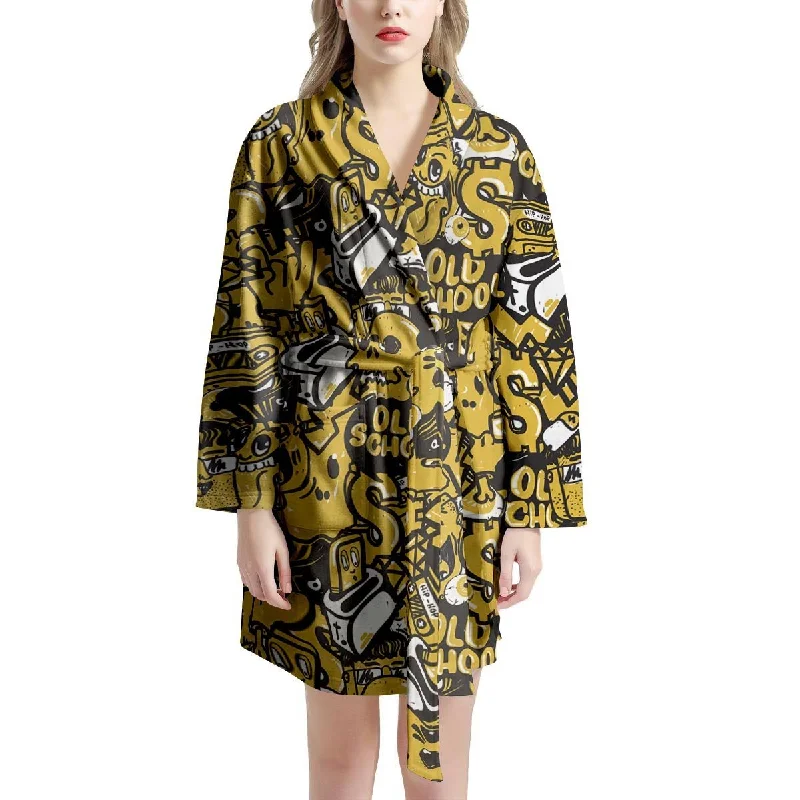 Old School HipHop Print Women's Robe