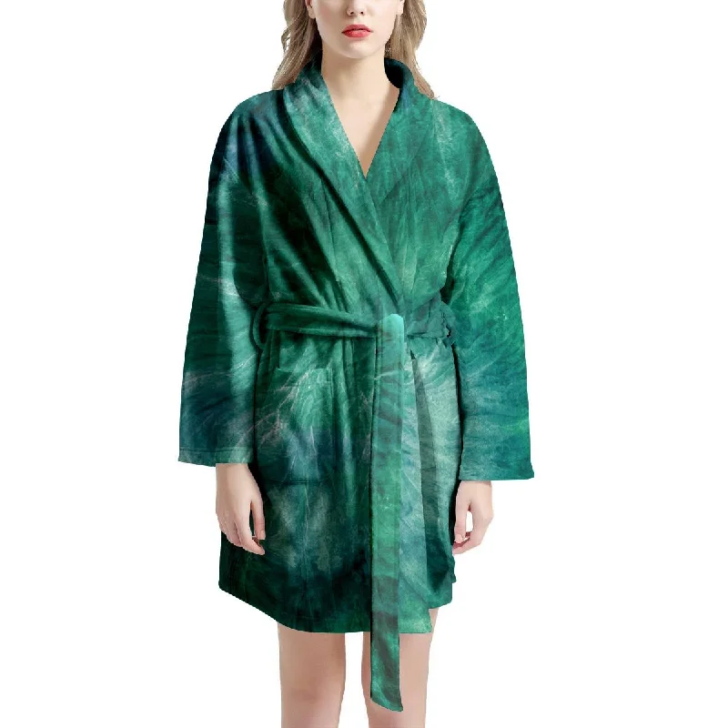 Olive Green Tie Dye Women's Robe