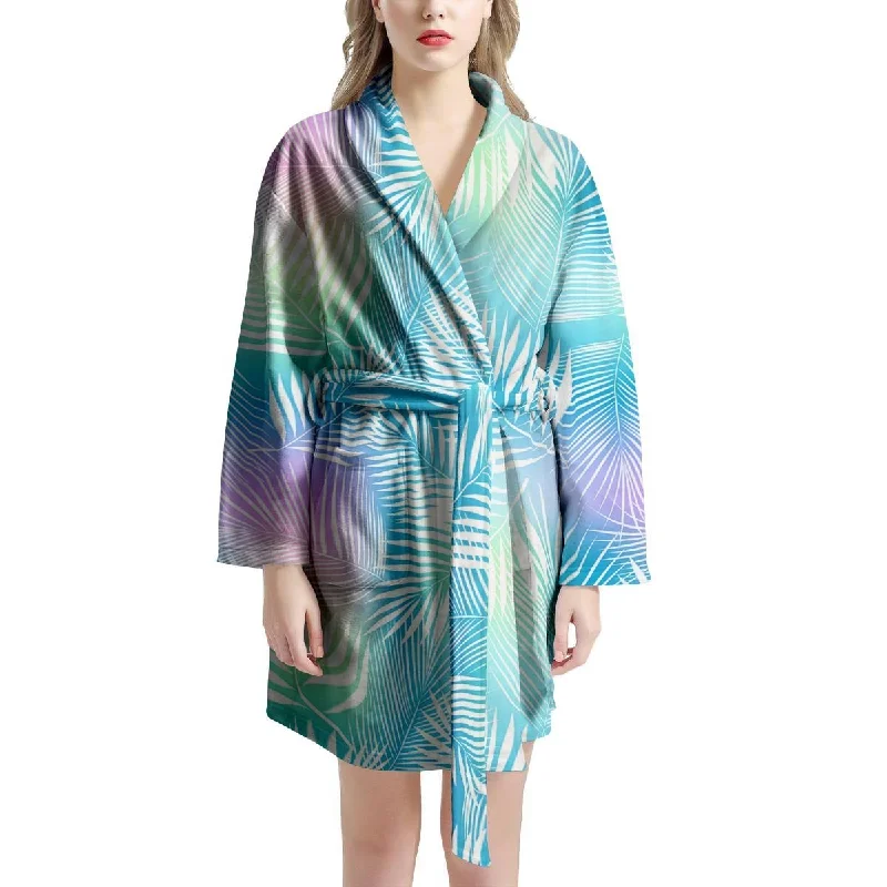 Palm Leaf Hawaiian Print Women's Robe