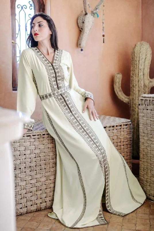 Pastel Yellow Kaftan