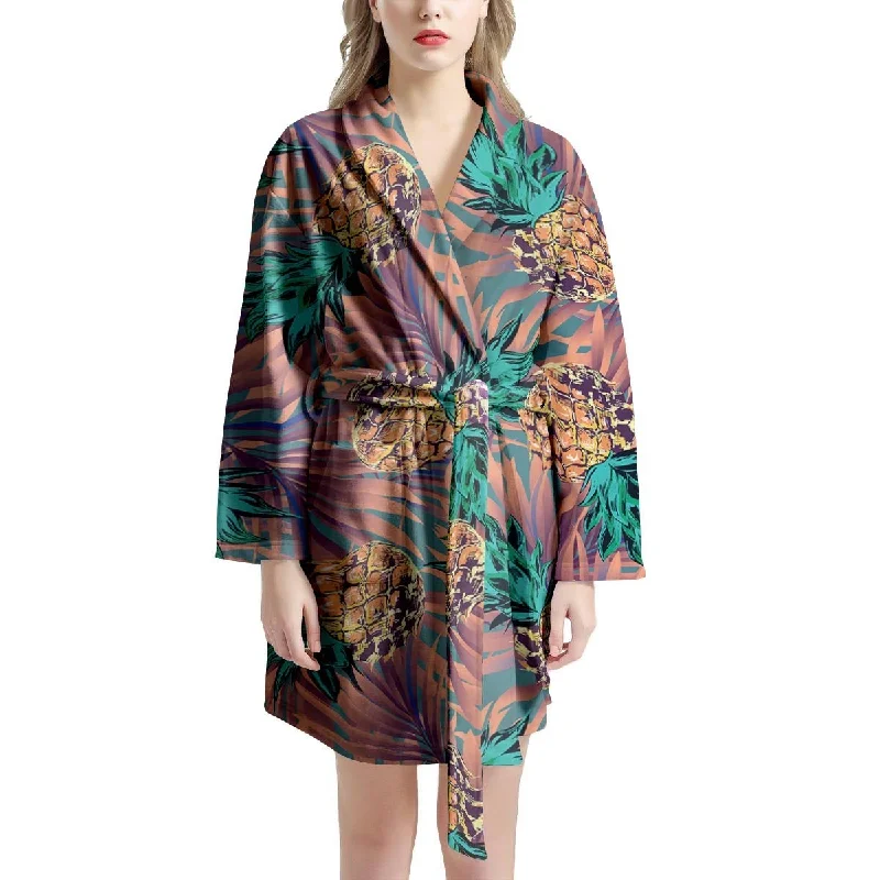 Pineapple Hawaiian Print Women's Robe