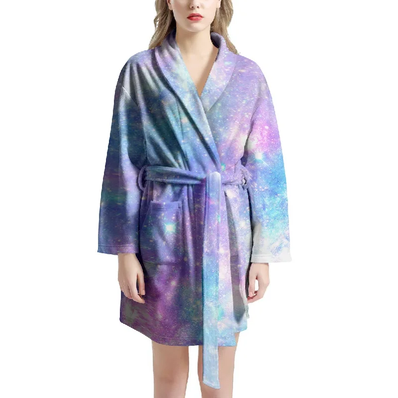 Pink and Blue Galaxy Space Women's Robe