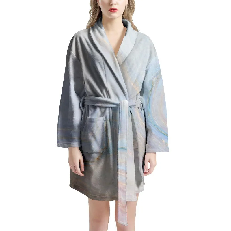 Pink Beige Marble Women's Robe