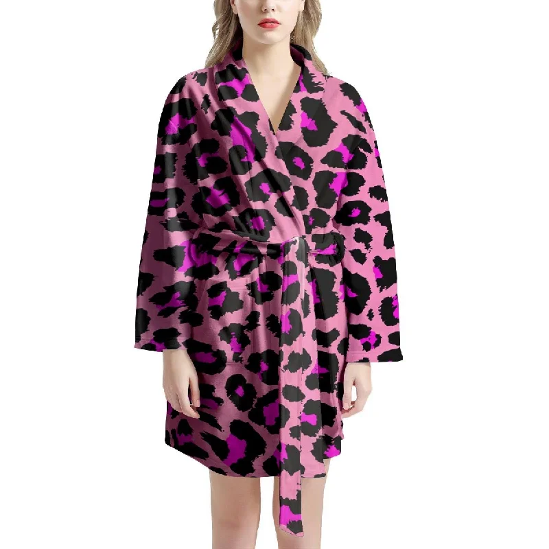 Pink Cheetah Leopard Women's Robe