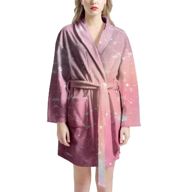 Pink Galaxy Stardust Women's Robe