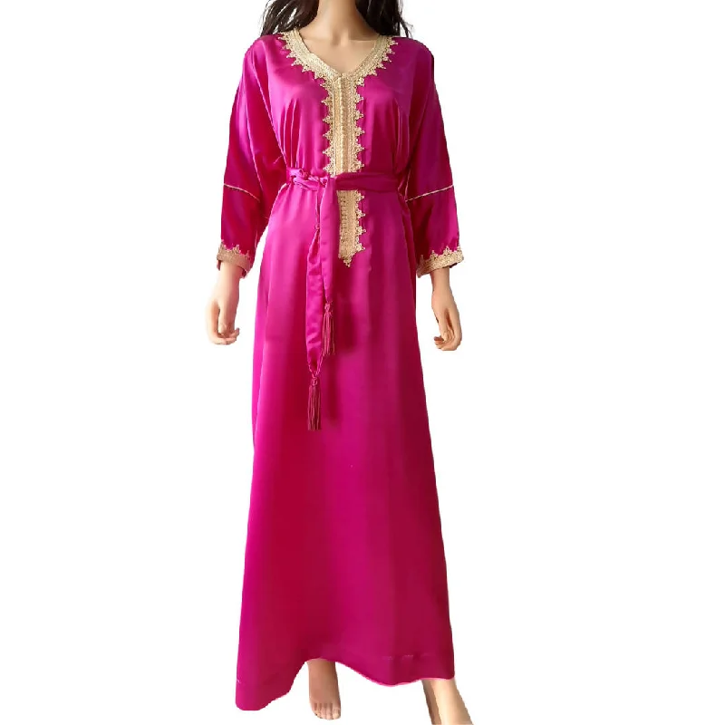 Satin Fuschia Kaftan