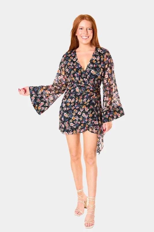 Astrid Wrap Mini Dress - Over It