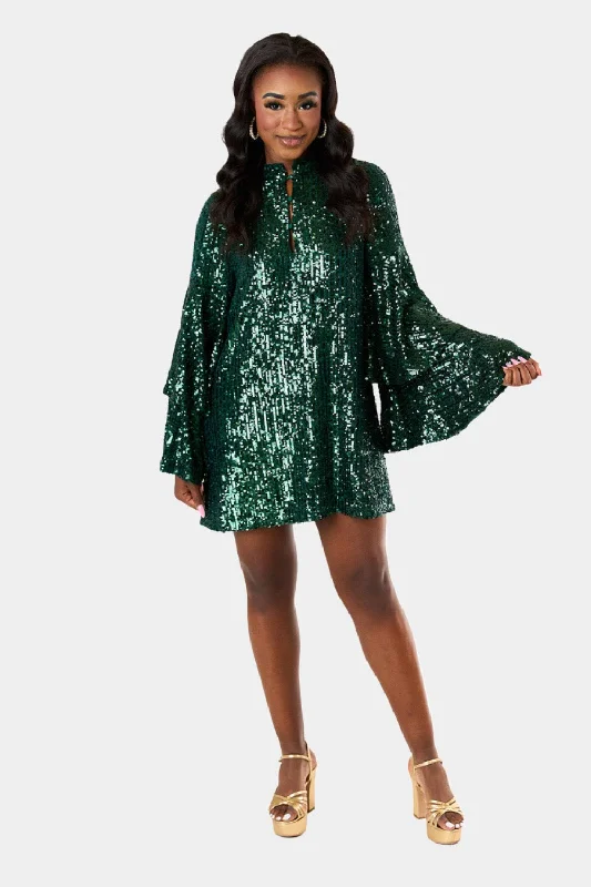 Gayle Long Sleeve Mini Dress - Jade