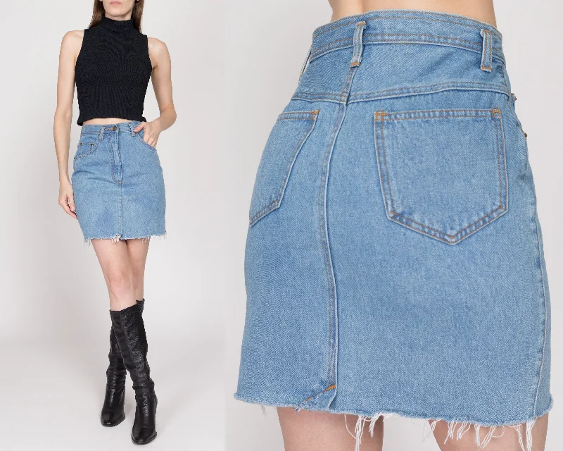 Small 90s Light Wash Denim Mini Skirt 26"