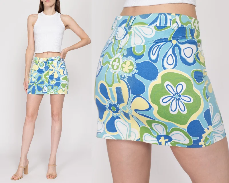 XS-Sm Y2K Flower Power Mid Rise Mini Skirt