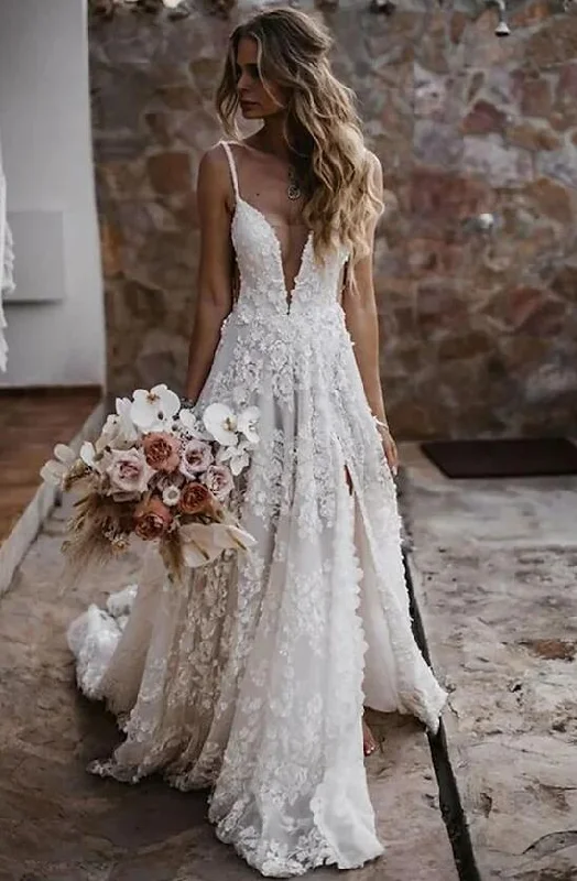 Beach Sexy Boho Wedding Dresses Court Train DT1572