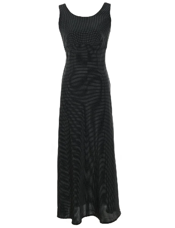 Black Polka Dot Maxi Dress - S