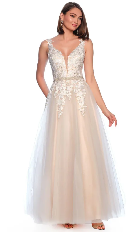 Dave & Johnny Bridal 10246W - Applique A-Line Bridal Gown