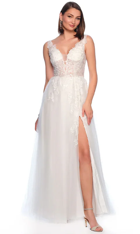 Dave & Johnny Bridal 11150 - High Slit A-Line Bridal Gown