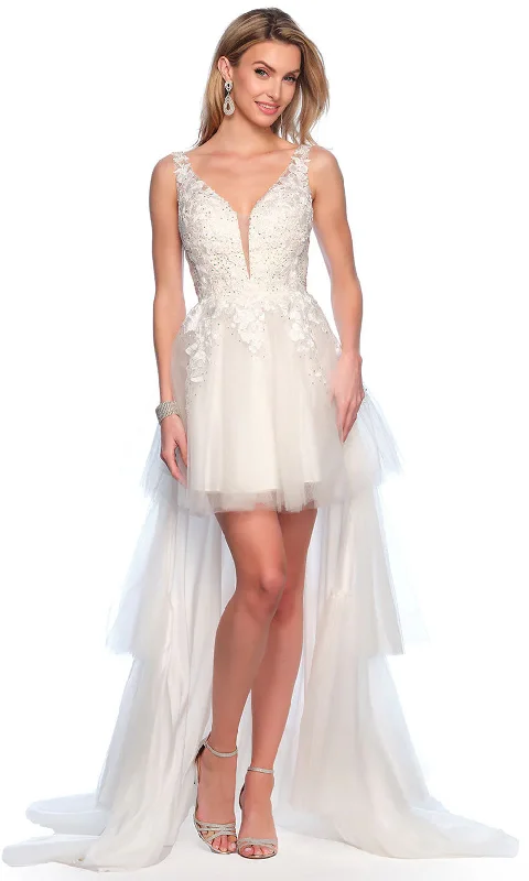 Dave & Johnny Bridal 11205 - Embroidered High Low Bridal Gown