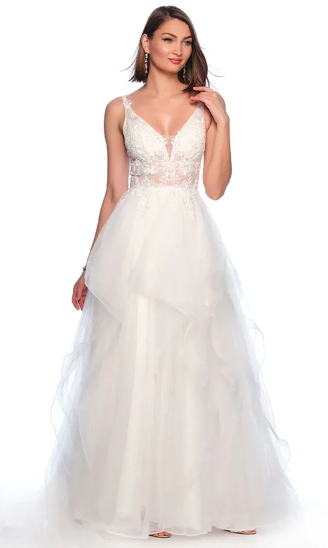 Dave & Johnny Bridal 11563 - Embroidered A-Line Bridal Gown