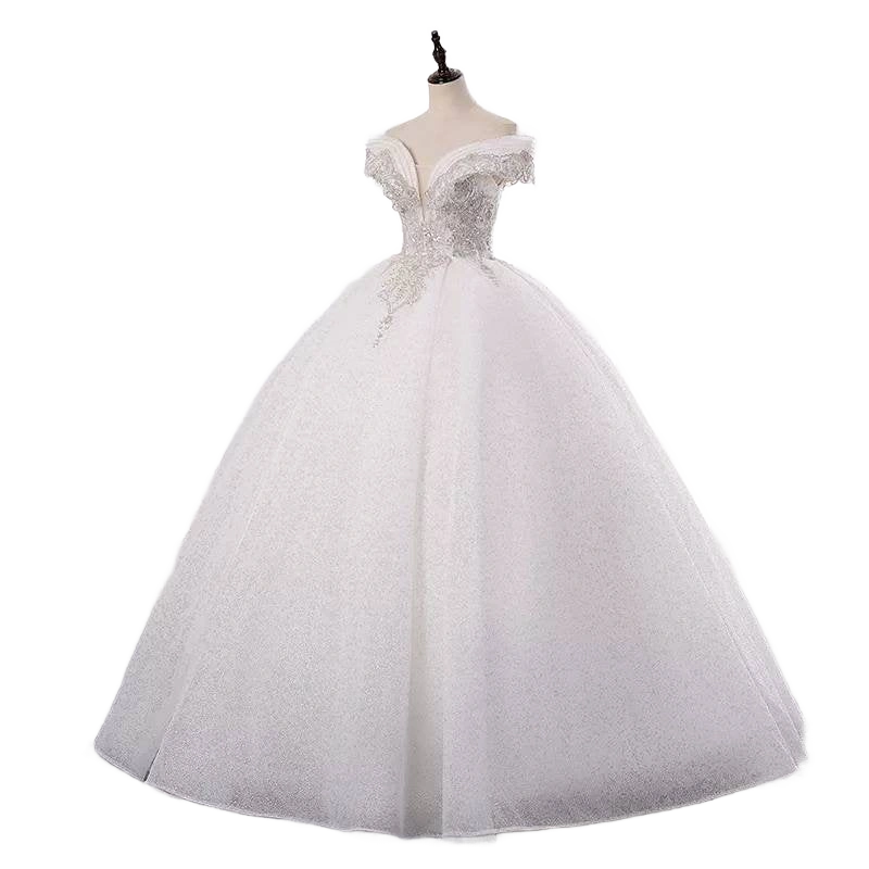 Off Shoulder Cheap Ballgown Wedding Dress