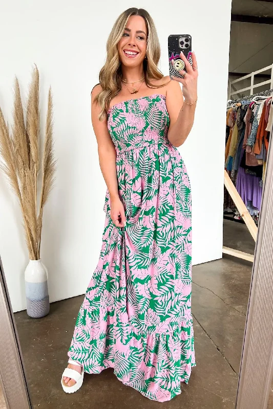 Still in Paradise Tropical Print Smocked Maxi Dress - FINAL SALE