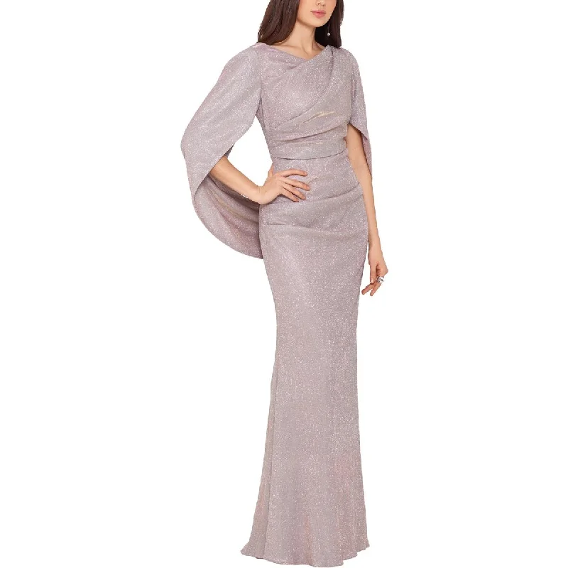 Womens Metallic Maxi Evening Dress