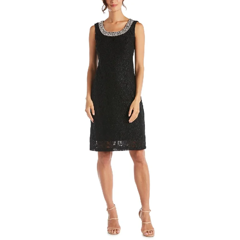 Womens Lace Sleeveless Cocktail Dress