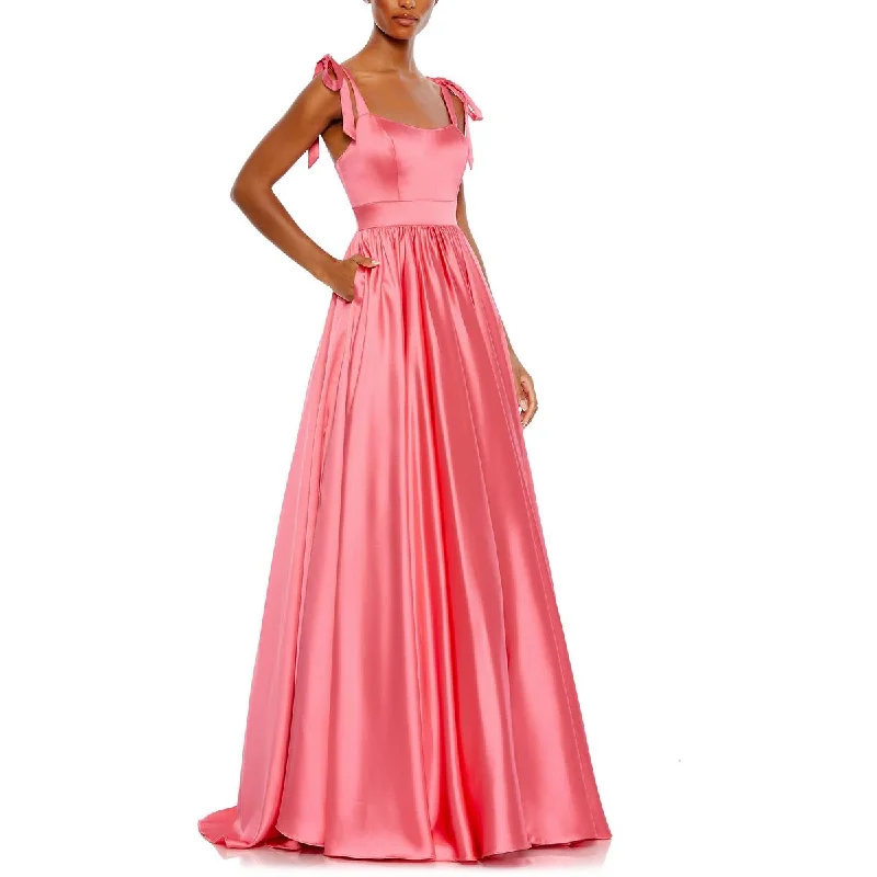 Womens Satin Ballgown Evening Dress