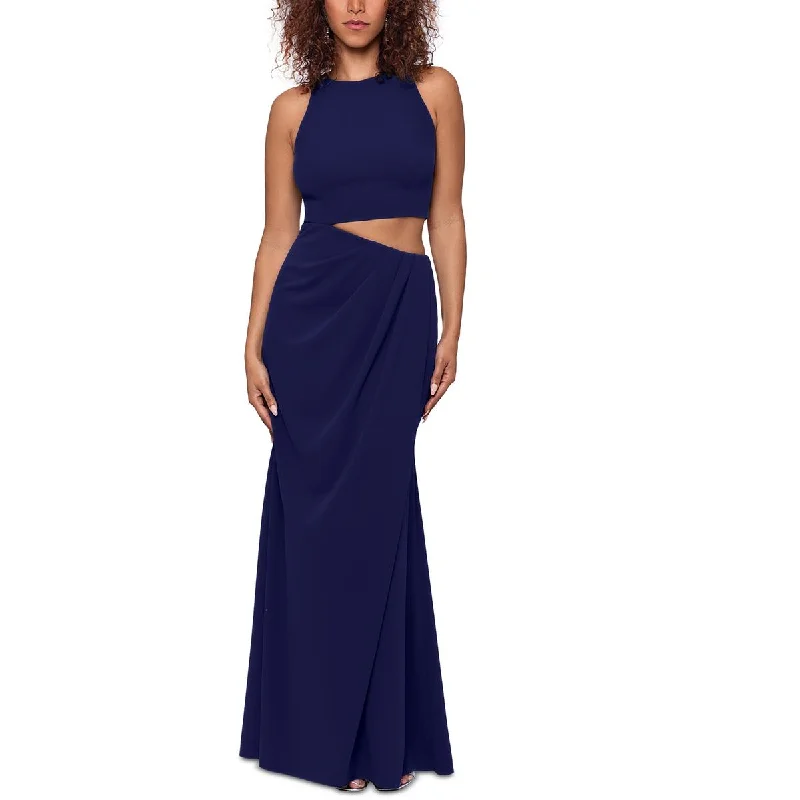 Womens Crepe Cut-Out Evening Dress