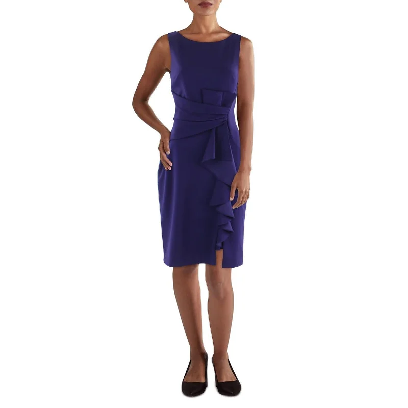 Womens Cascade Ruffle Party Sheath Dress