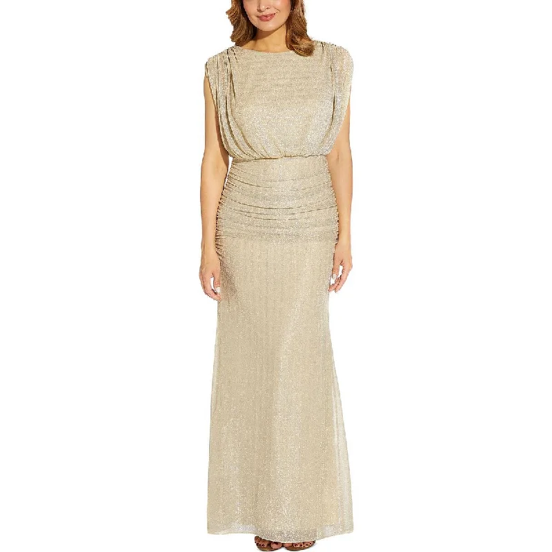 Womens Metallic Maxi Evening Dress