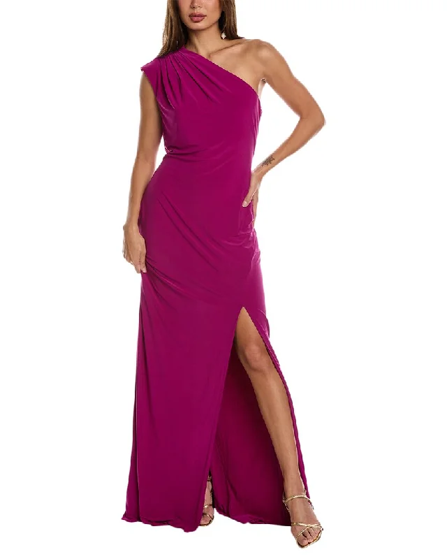 Rene Ruiz One-Shoulder Gown