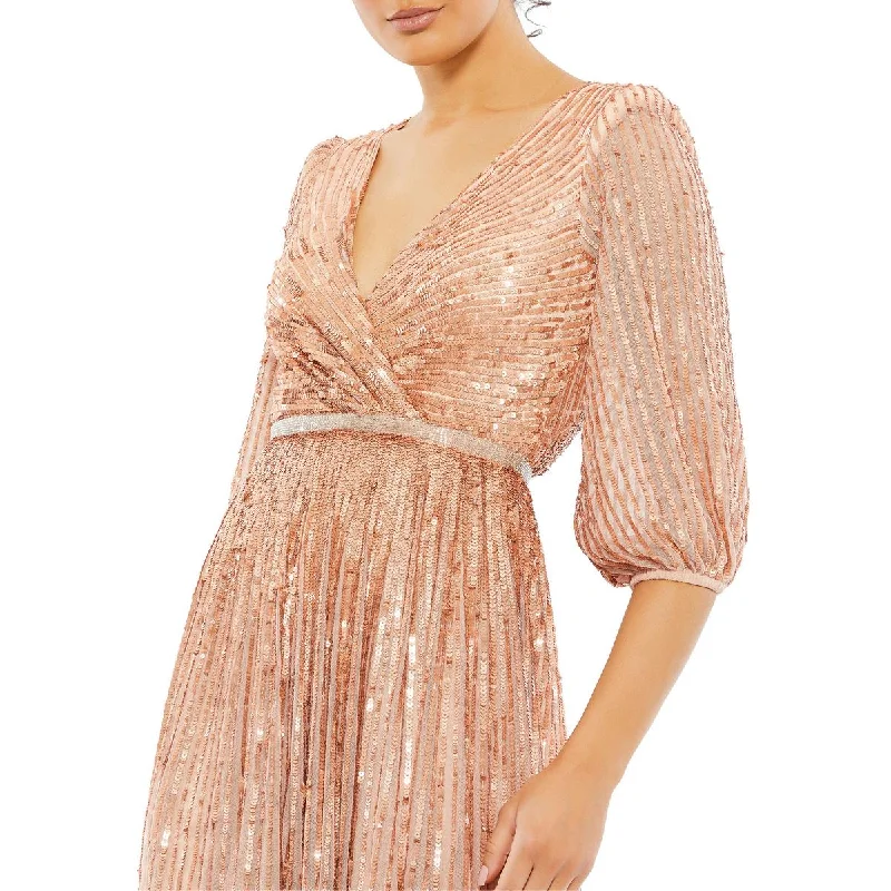 Womens Sequined Maxi Evening Dress