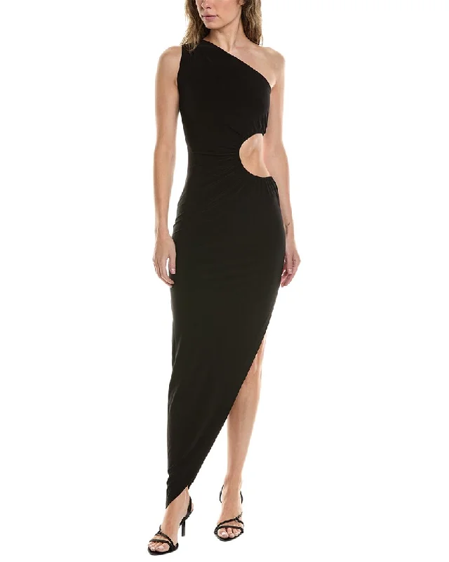 Norma Kamali One-Shoulder Sunburst Gown