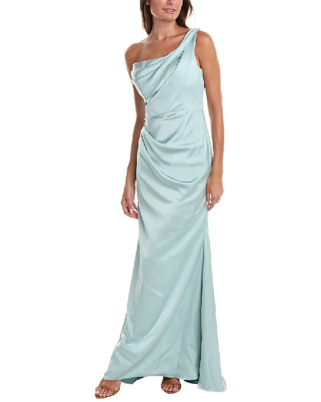 Rene Ruiz One-Shoulder Gown