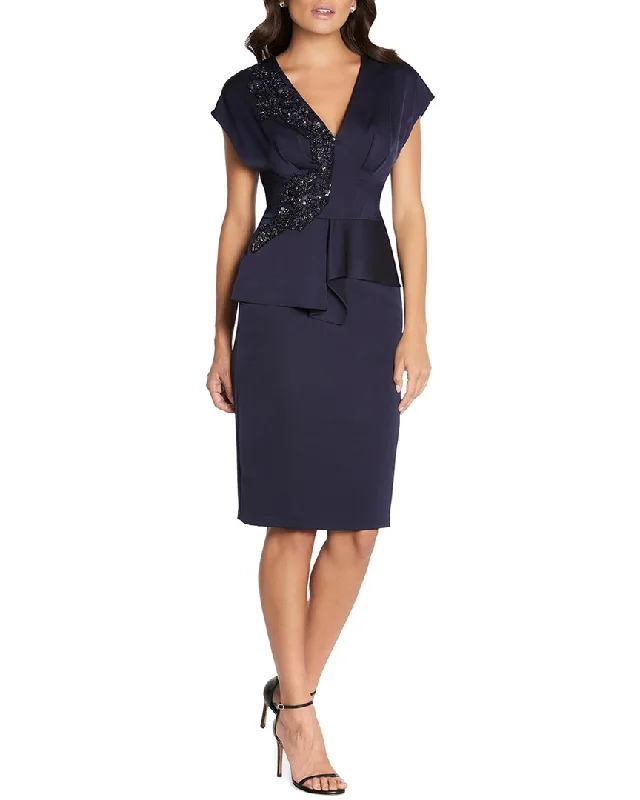 Aidan Mattox V Neck Cocktail Dress