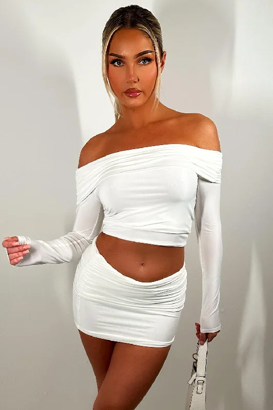 Fold Over Skirt And Top Co Ord Baby White