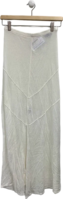 Karen Millen White Linen Blend 90's Knit Skirt UK XS