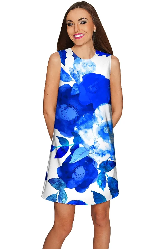 Blue Blood Adele Floral Catchy Summer Shift Dress - Women