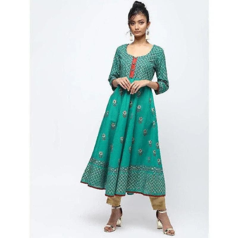 Cheera Flair Anarkali With Colorfull Print Kurta